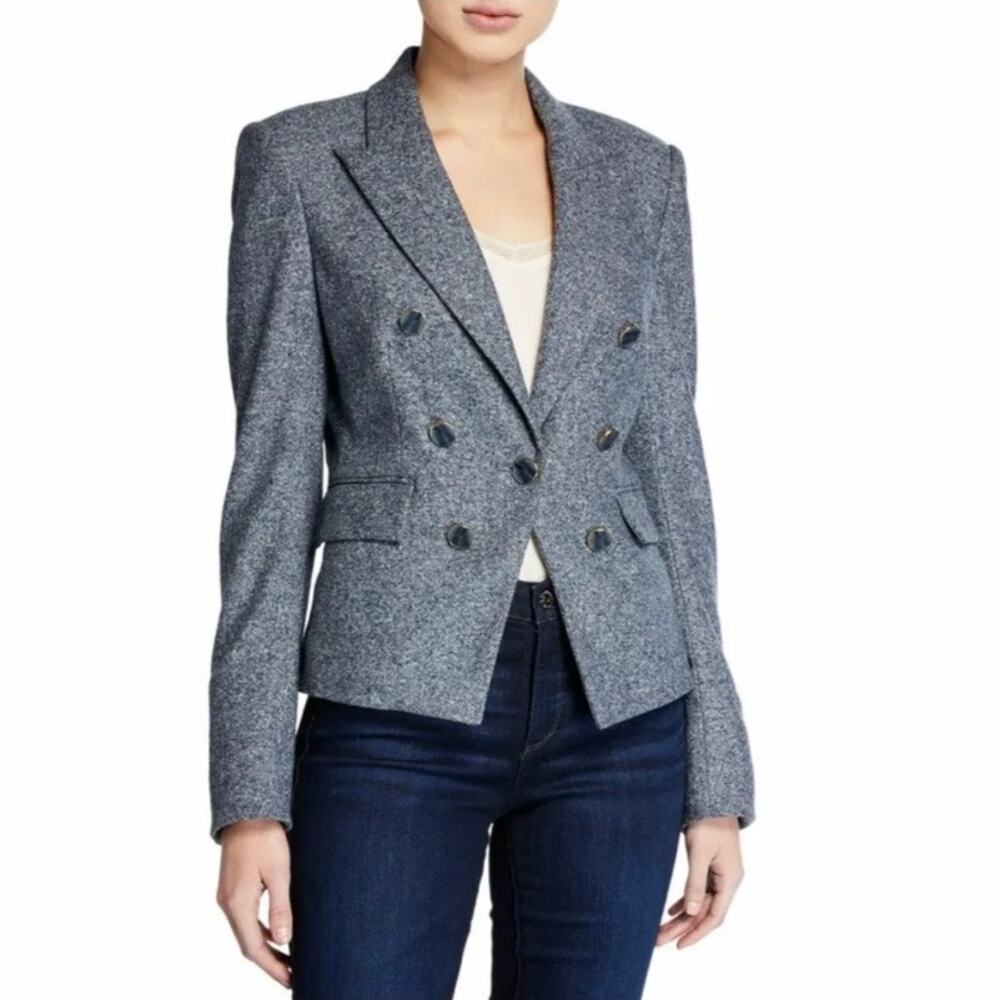 Veronica Beard Diego Blue Gray Wool Dickey Blazer Size 16